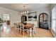 Dining room with hardwood floors, modern chandelier, and decorative cabinets at 93 Ridgetree Ln, Marietta, GA 30068