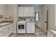 Well-equipped laundry room with modern washer and dryer, ample cabinet storage, and a sink at 93 Ridgetree Ln, Marietta, GA 30068