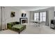 Comfortable sitting area with fireplace, TV, and desk near bright windows for a peaceful ambiance at 93 Ridgetree Ln, Marietta, GA 30068