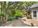 Large, private backyard with lush greenery and mature trees at 401 Azalea Cv, Canton, GA 30114