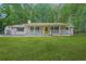 Charming ranch-style home with a covered front porch and a spacious, well-manicured lawn at 9955 Rivertown Rd, Fairburn, GA 30213