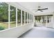 Enjoy the screened in porch with beautiful views of the backyard at 10 Hollow Ct, Covington, GA 30016