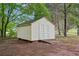 Backyard storage shed with double doors for easy access at 10 Hollow Ct, Covington, GA 30016