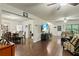 Open-concept living space with hardwood floors and recessed lighting at 436 Barnett St, Woodstock, GA 30188