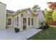 The backyard features a concrete patio with a well-maintained lawn and green landscaping at 47 Cliff Ct, Villa Rica, GA 30180