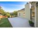 Backyard featuring a large concrete patio and grass at 47 Cliff Ct, Villa Rica, GA 30180