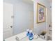 Small bathroom showing a sink and cabinet mirror and artwork at 1905 Buford Ct, Conyers, GA 30094