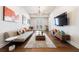 Living room features a modern design with hardwood floors and plenty of natural light at 4046 Hazel Nut Ln, Atlanta, GA 30342