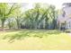 View of the green and spacious lawn, backed by lush foliage, offering privacy and tranquility at 399 Chestnut St, Social Circle, GA 30025