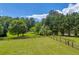 Large, fenced backyard with mature trees, offering privacy and space at 3135 Castlewood Dr, Loganville, GA 30052