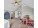Bedroom with drums, vaulted ceiling, and a modern decor at 3135 Castlewood Dr, Loganville, GA 30052