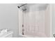 A shower stall with an adjustable shower head at 821 Hood Rd, Fayetteville, GA 30214