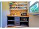 Pantry area with shelving, drawers, and cabinets and a microwave at 5327 David Cir, Covington, GA 30014