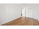Bedroom with hardwood floors, double closets and white walls at 3652 Platina Park Ct, Decatur, GA 30034