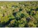 Lush, wooded aerial view of the property, showing mature trees, landscaping, and a nearby pond at 8260 Overview Ct, Roswell, GA 30076