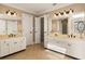 Spacious bathroom with dual vanities, modern fixtures, and a walk-in shower, providing a spa-like experience at 8260 Overview Ct, Roswell, GA 30076