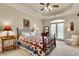 Bedroom featuring carpeted floors, a sitting area, and french doors at 1942 N Akin Ne Dr, Atlanta, GA 30345