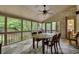 Outdoor living with a covered patio, ceiling fan, outdoor seating, and lots of natural light at 1942 N Akin Ne Dr, Atlanta, GA 30345