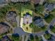 Aerial view of the property highlighting its location on a cul-de-sac and its well-maintained landscaping at 3456 Glen Mist Pl, Dacula, GA 30019