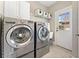 Well-lit laundry room with a door to the exterior and plenty of cabinet space at 3456 Glen Mist Pl, Dacula, GA 30019