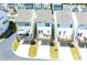 Aerial view of townhome community, showcasing outdoor decks and rear parking areas at 458 Bishop Ln, Woodstock, GA 30188