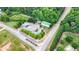 An aerial view showcases the neighborhood pool, empty lot, and greenery in a residential community at 2086 Grant Ave, Mcdonough, GA 30252
