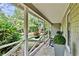Covered front porch featuring comfortable seating and a view of the lush greenery, ideal for relaxation and outdoor enjoyment at 3255 Sutcliffe Nw Rdg, Marietta, GA 30064