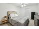 This charming bedroom features neutral colors and a ceiling fan at 1634 Ponce De Leon Ne Ave # 208, Atlanta, GA 30307