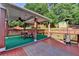 Spacious backyard deck featuring covered dining area, ceiling fans, and a gas heater at 755 James Ridge Dr, Lawrenceville, GA 30045