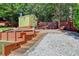 Backyard shed offering additional storage, with convenient access and a well-maintained exterior at 755 James Ridge Dr, Lawrenceville, GA 30045