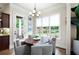 Cozy dining area with a round table, comfortable seating, and a view of the backyard at 440 Scott Farm Dr, Powder Springs, GA 30127