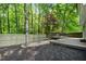 Landscaped backyard featuring a wooden deck, mulch beds, and a wooden fence, creating a private oasis at 562 Poplar Bnd, Canton, GA 30114