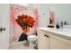 Bathroom with shower and decorative shower curtain, vanity and sink at 2543 Oakbourne Ln # 14, Smyrna, GA 30080