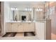Clean bathroom with double sinks, walk in shower and large mirrors at 2543 Oakbourne Ln # 14, Smyrna, GA 30080