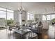 Bright, open living room with hardwood floors, modern furniture, and large windows with city views at 1820 Peachtree St # 614, Atlanta, GA 30309