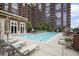 Relaxing outdoor pool area with lounge chairs and beautiful brick building backdrop at 1820 Peachtree St # 614, Atlanta, GA 30309