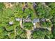 An aerial view reveals the property's nestled in a lush, green landscape offering privacy and tranquility at 3456 Drayton Ne Dr, Roswell, GA 30075