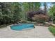 Backyard featuring a lovely pool, stone steps and decorative greenery at 3456 Drayton Ne Dr, Roswell, GA 30075