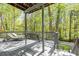 Relaxing backyard deck with swing and wooded surroundings at 4027 Mount Vernon Dr, Woodstock, GA 30189