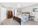 Neutral bedroom with ceiling fan and calm colors at 4027 Mount Vernon Dr, Woodstock, GA 30189