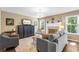 Inviting living room with hardwood floors, fireplace, neutral decor, and abundant natural light at 4027 Mount Vernon Dr, Woodstock, GA 30189