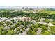 Stunning aerial view of neighborhood with lush greenery and skyline in the background at 1095 Saint Charles Ne Pl, Atlanta, GA 30306