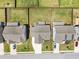 Birds eye view of three backyard's with manicured lawn's, mature landscaping and large driveways at 66 Cottontail Ln, Loganville, GA 30052