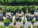 Aerial view of the property showcasing the landscaping, mature trees, and a private pool at 1963 Skybrooke Ln, Hoschton, GA 30548
