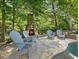 Cozy outdoor fireplace with stone surround and comfortable seating area for cool evenings at 1963 Skybrooke Ln, Hoschton, GA 30548