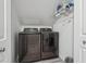 Laundry room featuring modern washer and dryer at 3123 Morgan Box Ln, Buford, GA 30519