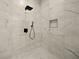 Marble tiled shower with square rainfall shower head and built-in niche at 2150 Tidwell Ln # 5, Atlanta, GA 30318