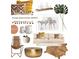Boho style design board featuring neutral furniture, macrame accents, and natural textures for a modern look at 615 Barrington Way, Roswell, GA 30076