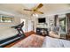 Comfortable bedroom with a treadmill and a fish tank at 5917 Southland Dr, Stone Mountain, GA 30087