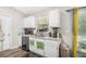 Bright and functional eat-in kitchen, complete with modern white cabinets at 1150 Bonita Cir, Jonesboro, GA 30238